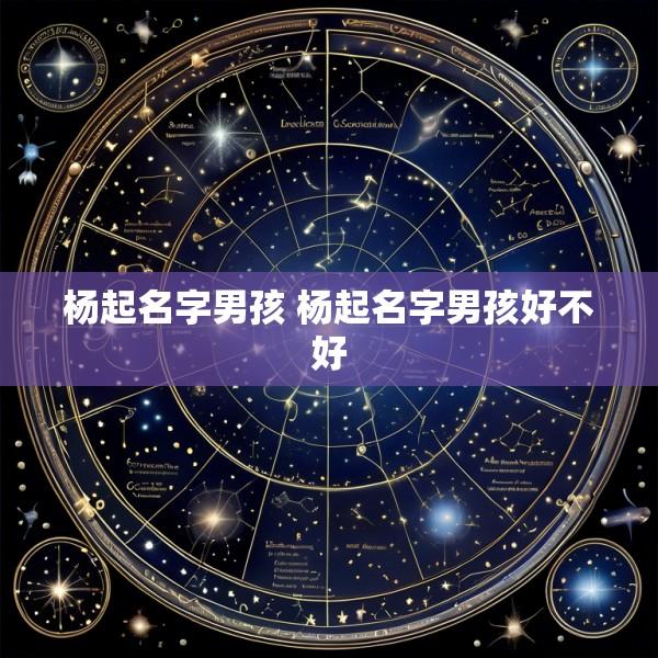 杨起名字男孩 杨起名字男孩好不好