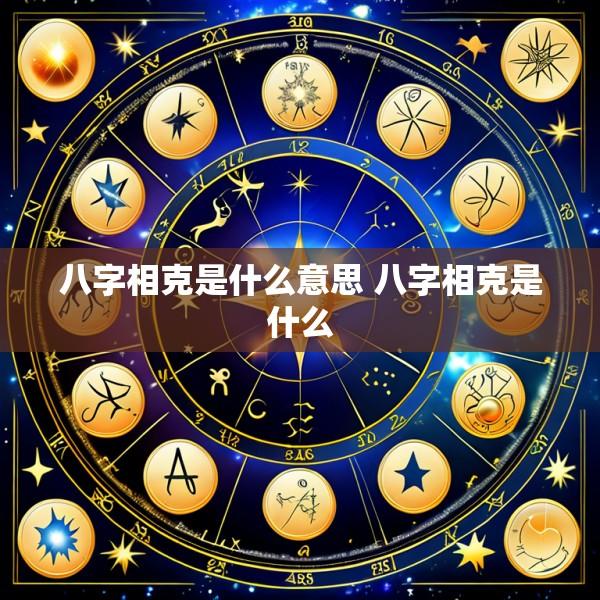 八字相克是什么意思 八字相克是什么
