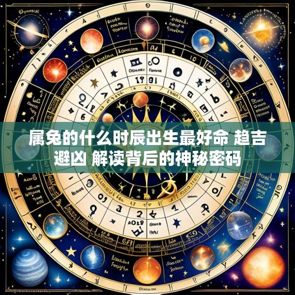 属兔的什么时辰出生最好命 趋吉避凶 解读背后的神秘密码