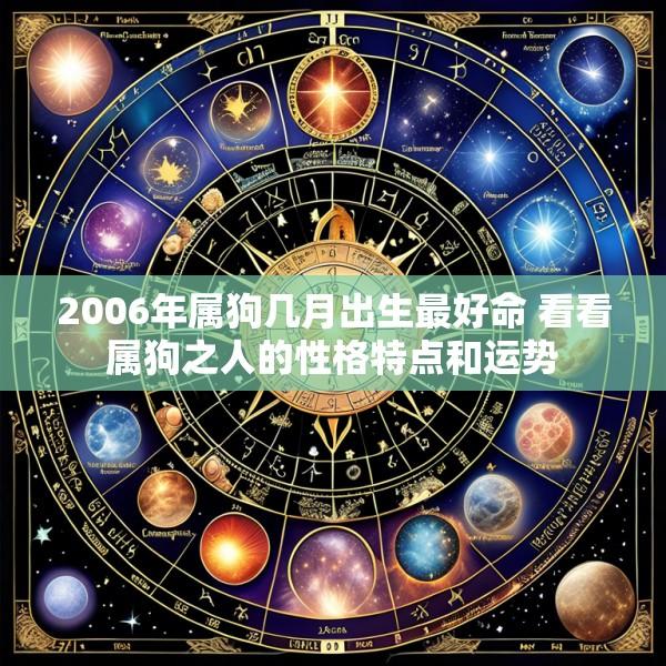 2006年属狗几月出生最好命 看看属狗之人的性格特点和运势