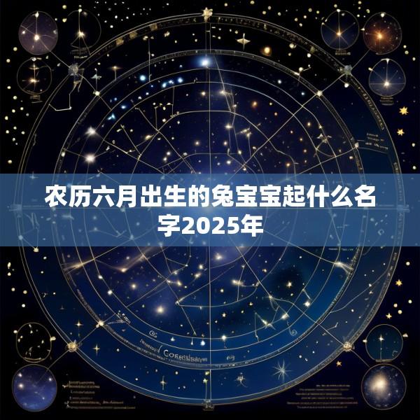 农历六月出生的兔宝宝起什么名字2025年