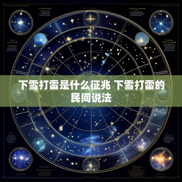 下雪打雷是什么征兆 下雪打雷的民间说法