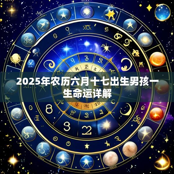2025年农历六月十七出生男孩一生命运详解