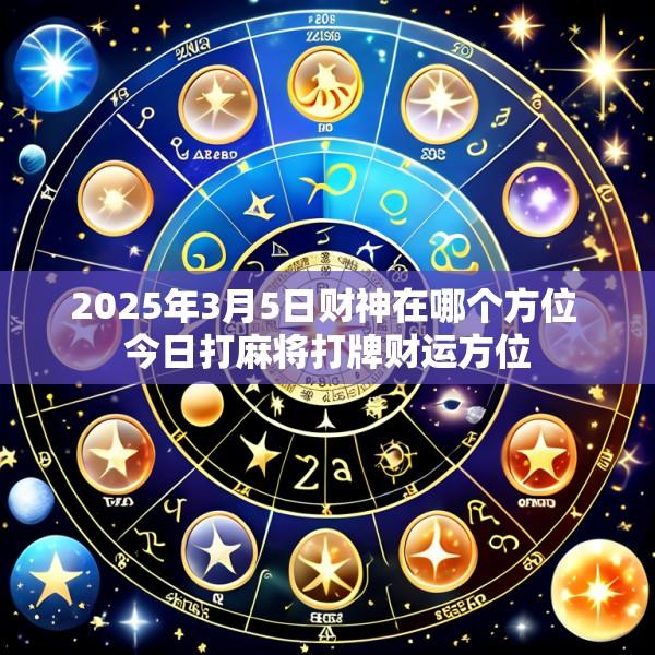 2025年3月5日财神在哪个方位 今日打麻将打牌财运方位