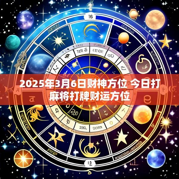 2025年3月6日财神方位 今日打麻将打牌财运方位