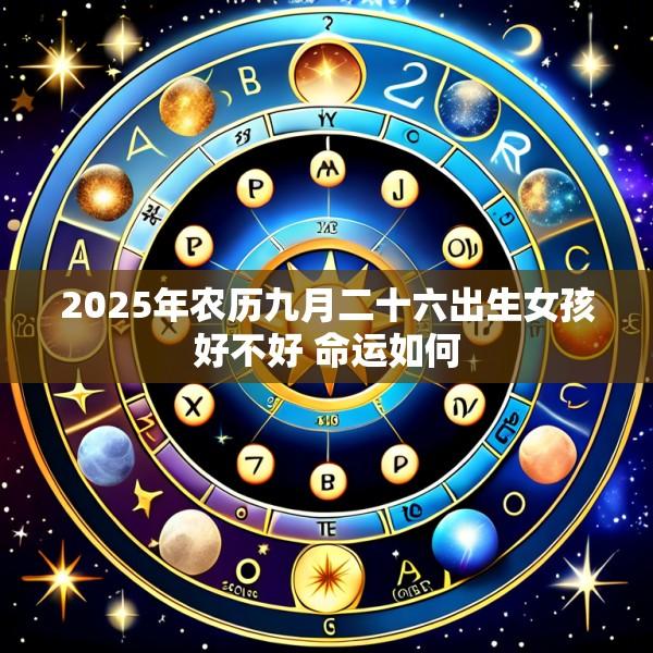 2025年农历九月二十六出生女孩好不好 命运如何