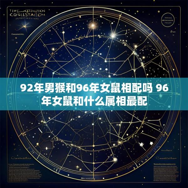 92年男猴和96年女鼠相配吗 96年女鼠和什么属相最配