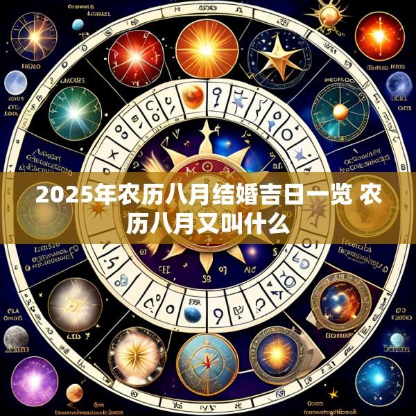 2025年农历八月结婚吉日一览 农历八月又叫什么