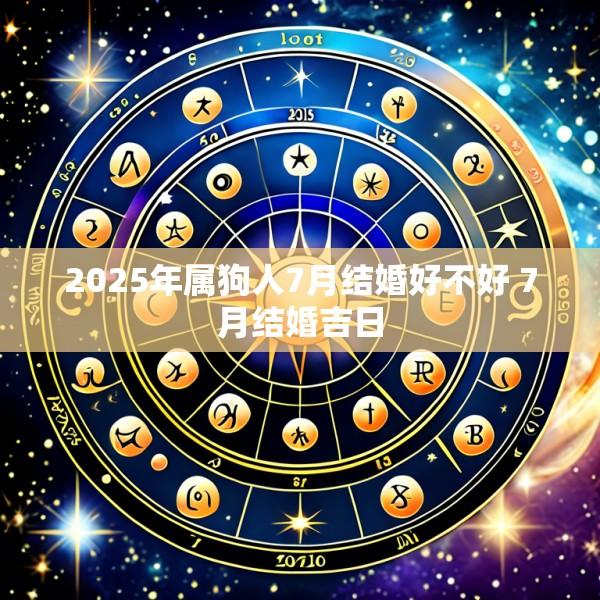 2025年属狗人7月结婚好不好 7月结婚吉日