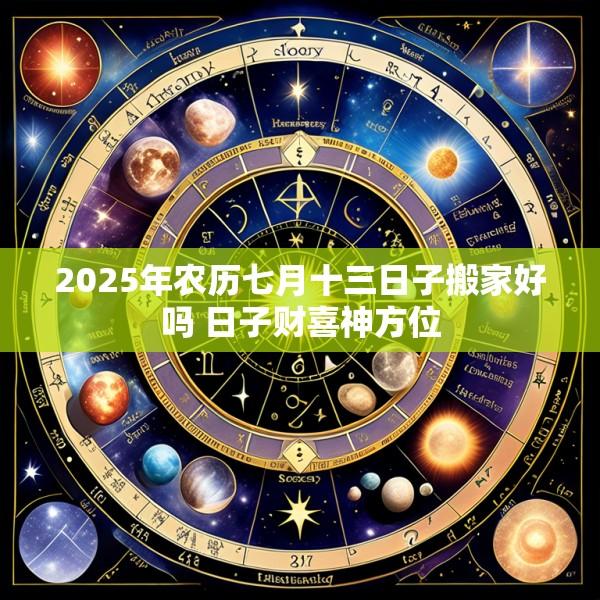 2025年农历七月十三日子搬家好吗 日子财喜神方位