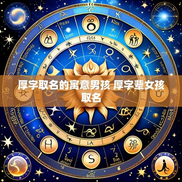 厚字取名的寓意男孩 厚字辈女孩取名