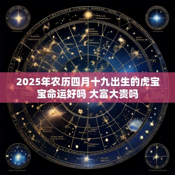 2025年农历四月十九出生的虎宝宝命运好吗 大富大贵吗