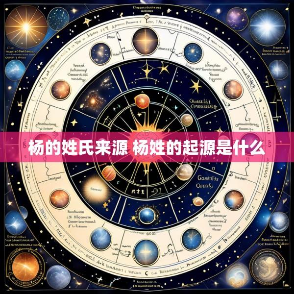 杨的姓氏来源 杨姓的起源是什么