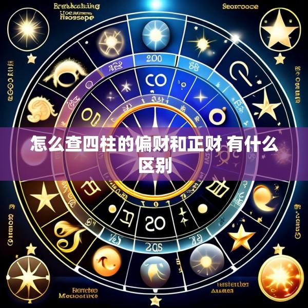 怎么查四柱的偏财和正财 有什么区别