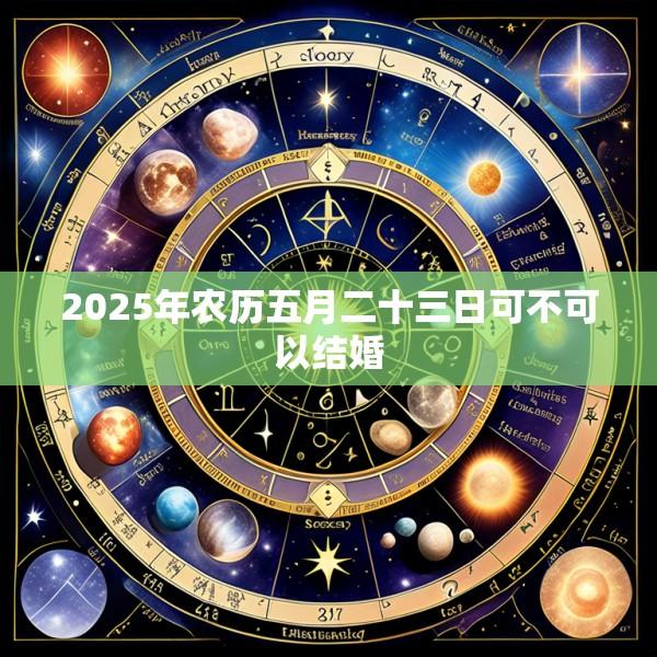 2025年农历五月二十三日可不可以结婚