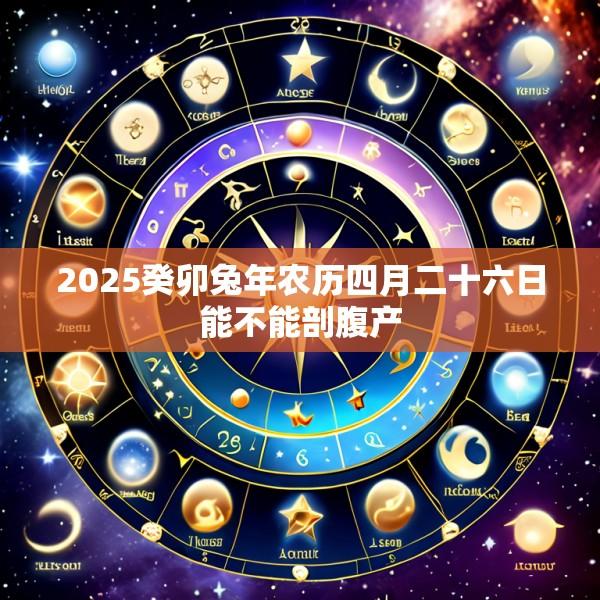 2025癸卯兔年农历四月二十六日能不能剖腹产