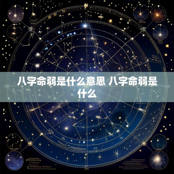 八字命弱是什么意思 八字命弱是什么
