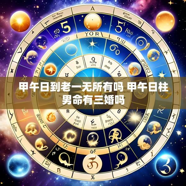 甲午日到老一无所有吗 甲午日柱男命有三婚吗