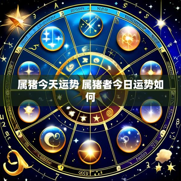 属猪今天运势 属猪者今日运势如何