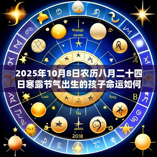 2025年10月8日农历八月二十四日寒露节气出生的孩子命运如何