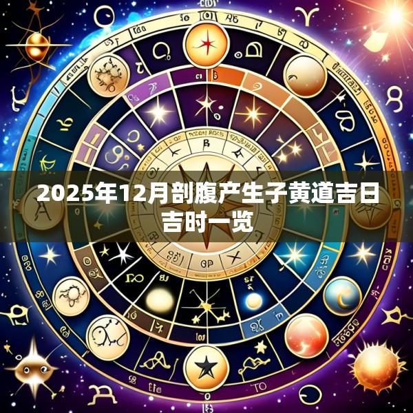 2025年12月剖腹产生子黄道吉日吉时一览