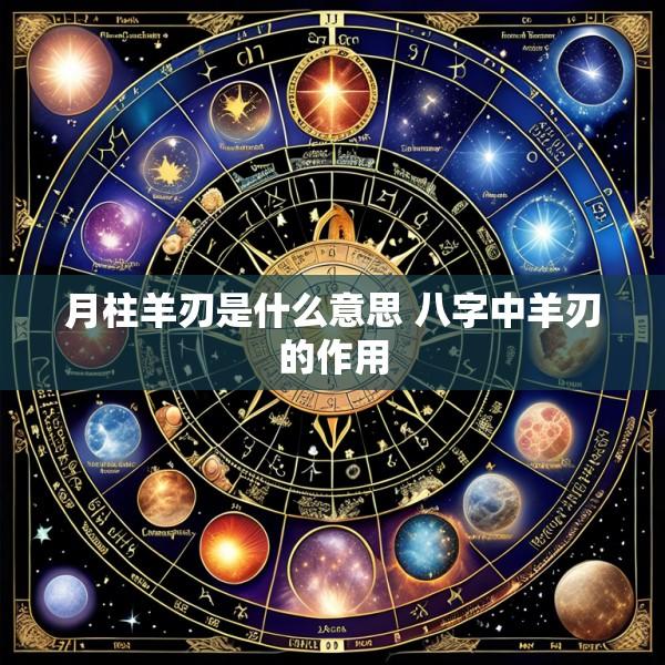 月柱羊刃是什么意思 八字中羊刃的作用