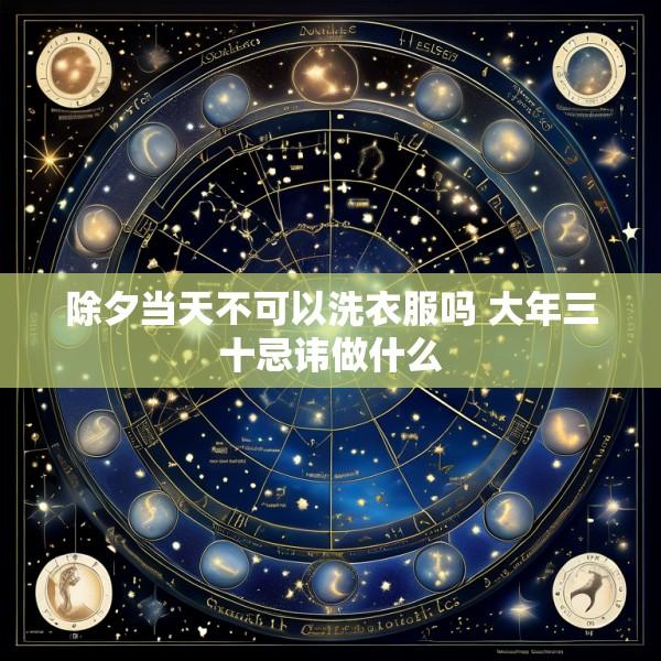 除夕当天不可以洗衣服吗 大年三十忌讳做什么