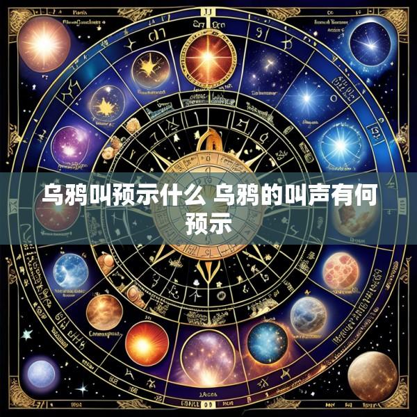 乌鸦叫预示什么 乌鸦的叫声有何预示