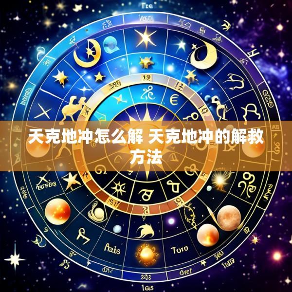 天克地冲怎么解 天克地冲的解救方法