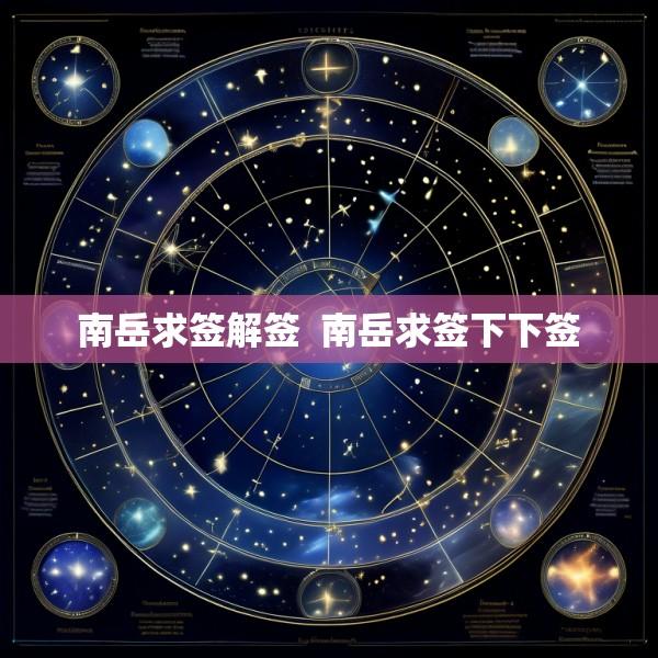南岳求签解签  南岳求签下下签