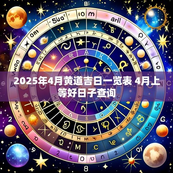 2025年4月黄道吉日一览表 4月上等好日子查询