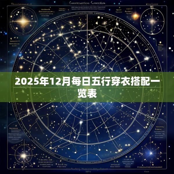 2025年12月每日五行穿衣搭配一览表