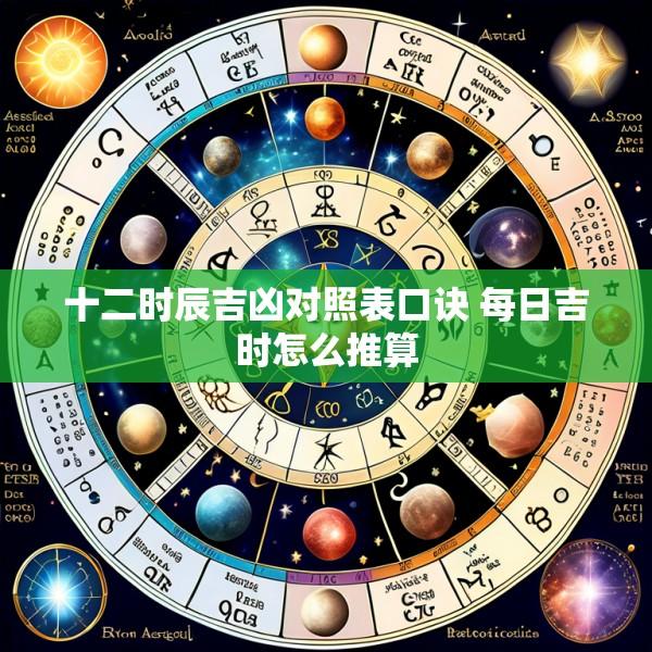 十二时辰吉凶对照表口诀 每日吉时怎么推算