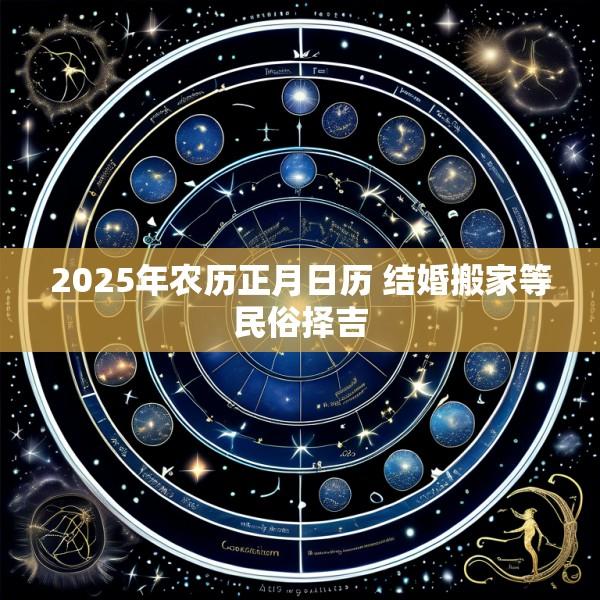 2025年农历正月日历 结婚搬家等民俗择吉