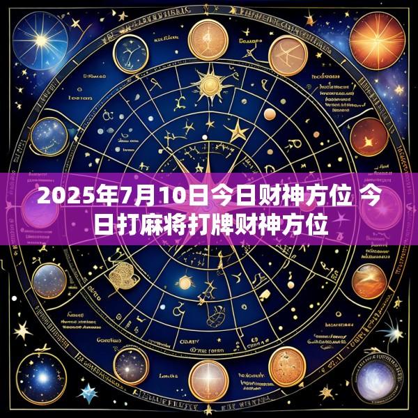 2025年7月10日今日财神方位 今日打麻将打牌财神方位