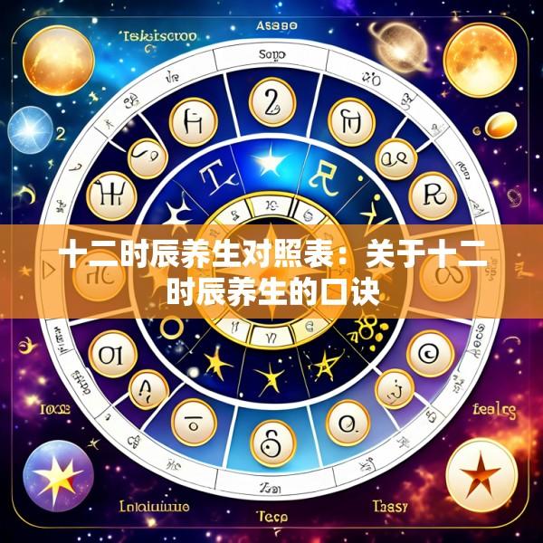十二时辰养生对照表：关于十二时辰养生的口诀