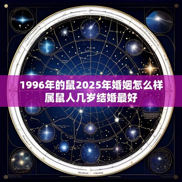 1996年的鼠2025年婚姻怎么样属鼠人几岁结婚最好