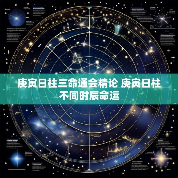 庚寅日柱三命通会精论 庚寅日柱不同时辰命运