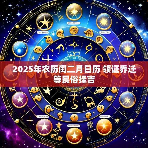 2025年农历闰二月日历 领证乔迁等民俗择吉