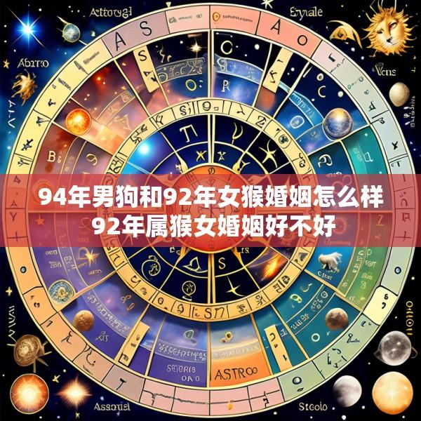 94年男狗和92年女猴婚姻怎么样 92年属猴女婚姻好不好