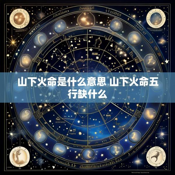山下火命是什么意思 山下火命五行缺什么
