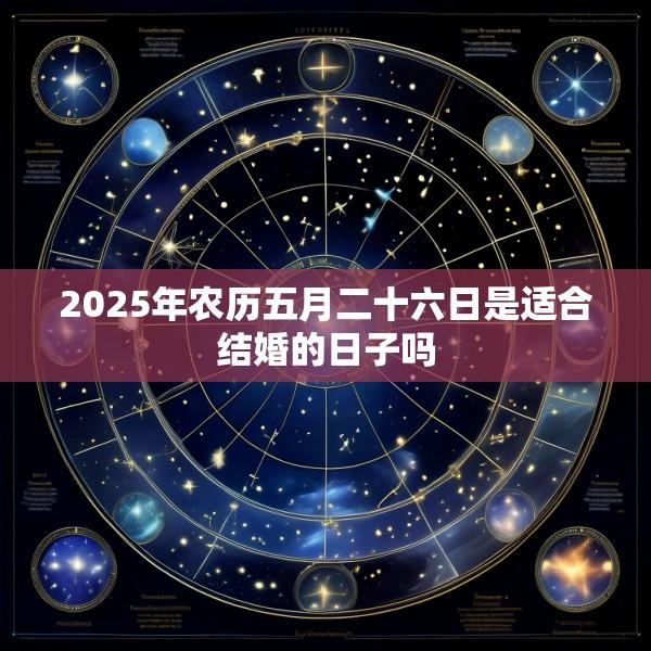 2025年农历五月二十六日是适合结婚的日子吗