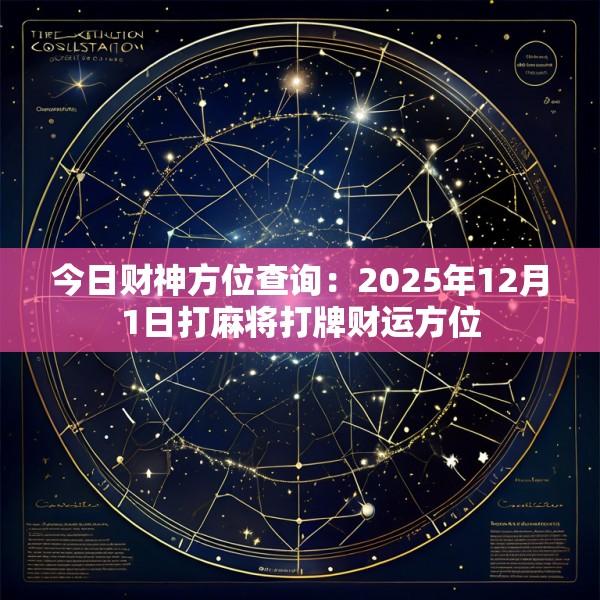 今日财神方位查询：2025年12月1日打麻将打牌财运方位