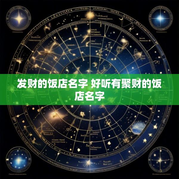 发财的饭店名字 好听有聚财的饭店名字