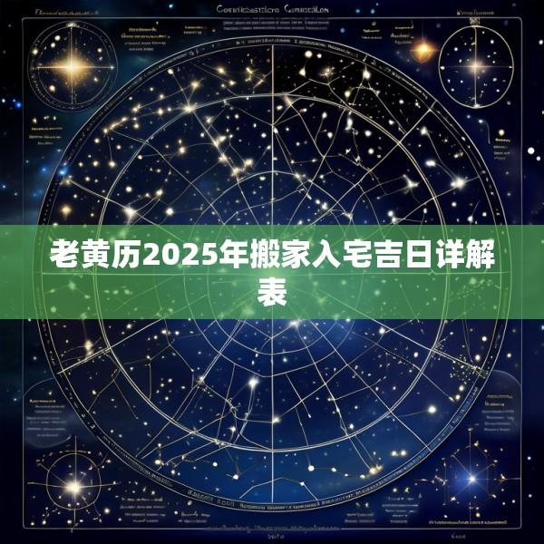 老黄历2025年搬家入宅吉日详解表
