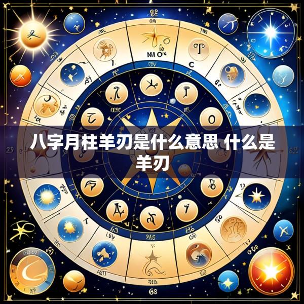 八字月柱羊刃是什么意思 什么是羊刃