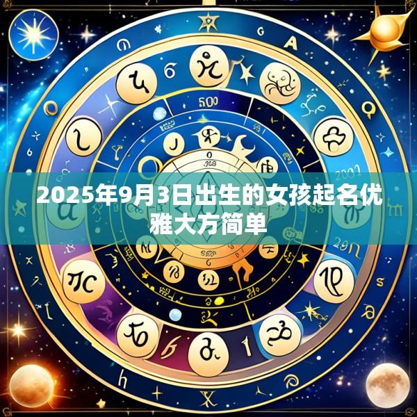 2025年9月3日出生的女孩起名优雅大方简单