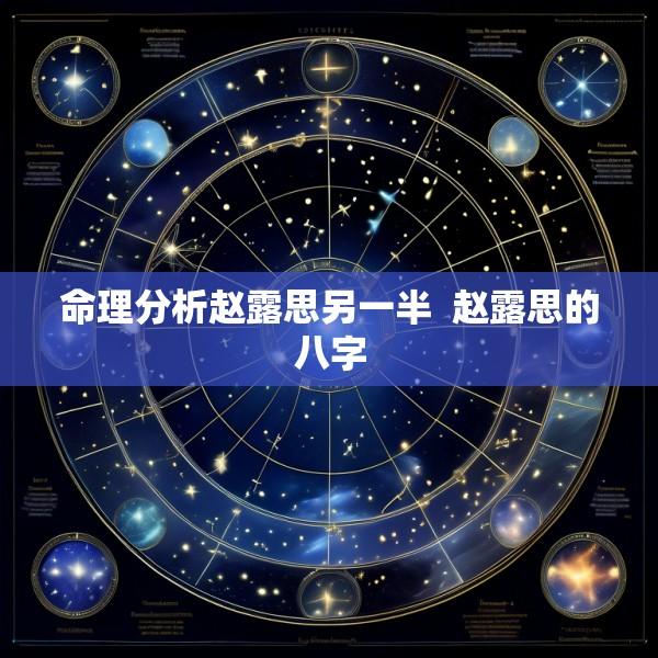 命理分析赵露思另一半  赵露思的八字