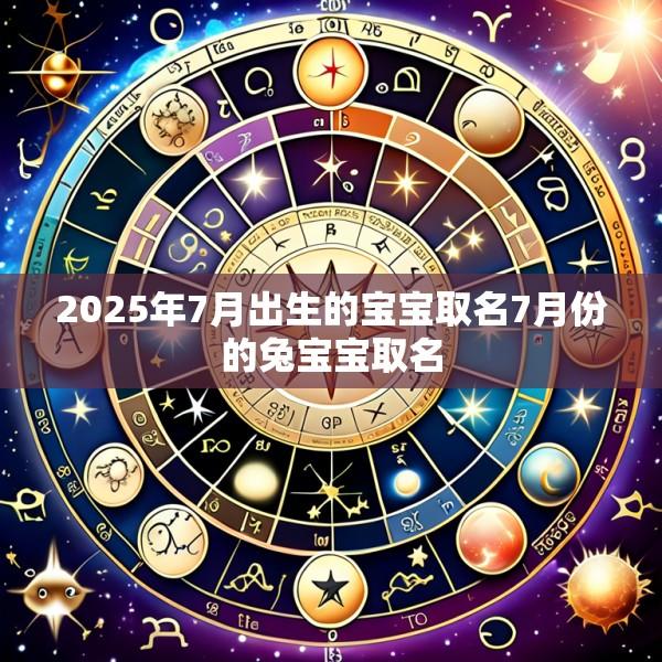 2025年7月出生的宝宝取名7月份的兔宝宝取名