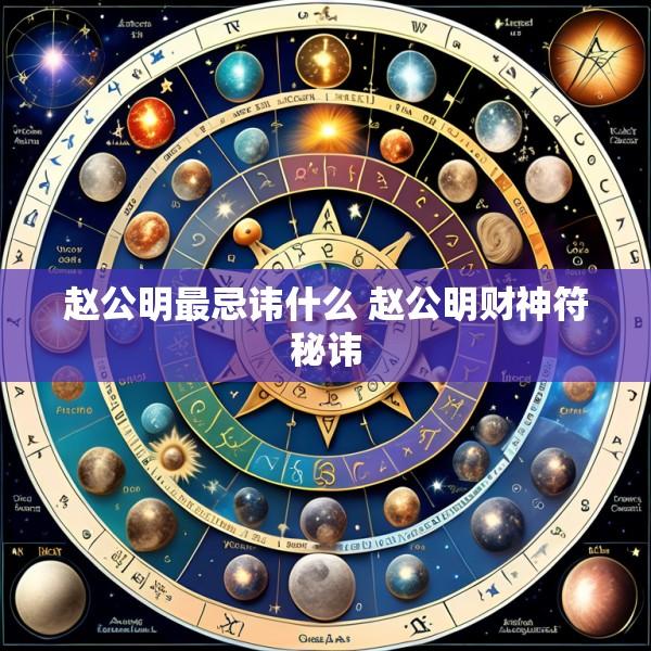 赵公明最忌讳什么 赵公明财神符秘讳